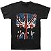 The Beatles Union Jack Distressed Black T-Shirt (Adult Large)