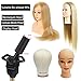HYOUJIN Golden Wig Stand Metal Adjustable Mannequins head Wig Head Training Head Cosmetology Hairdressing Tripod Stand for Hair Extensions Canvas Block Wig Head （Golden）thumb 1
