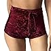 Daxin Womens Winter Velvet Soft Stretchy Shorts Clubwear High Waist Drawstring Hot Pants