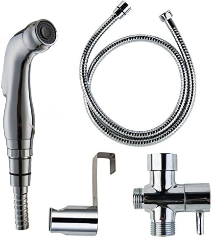 Cooldiy hand held bidet sprayer with 4ft Extra Long Hose and Bracket Holder, Chrome