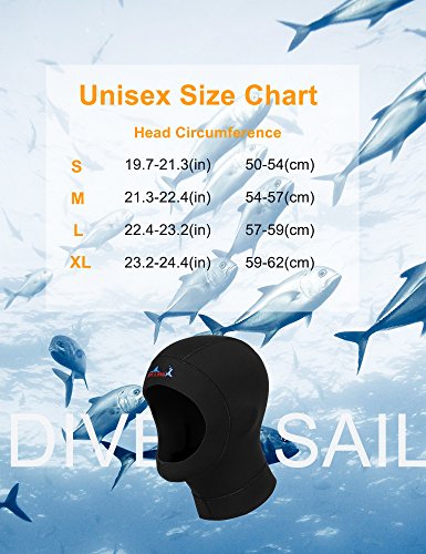 image for Neoprene Dive Hood , DIVE & SAIL Water Neoprene Wetsuits Hood for Men 