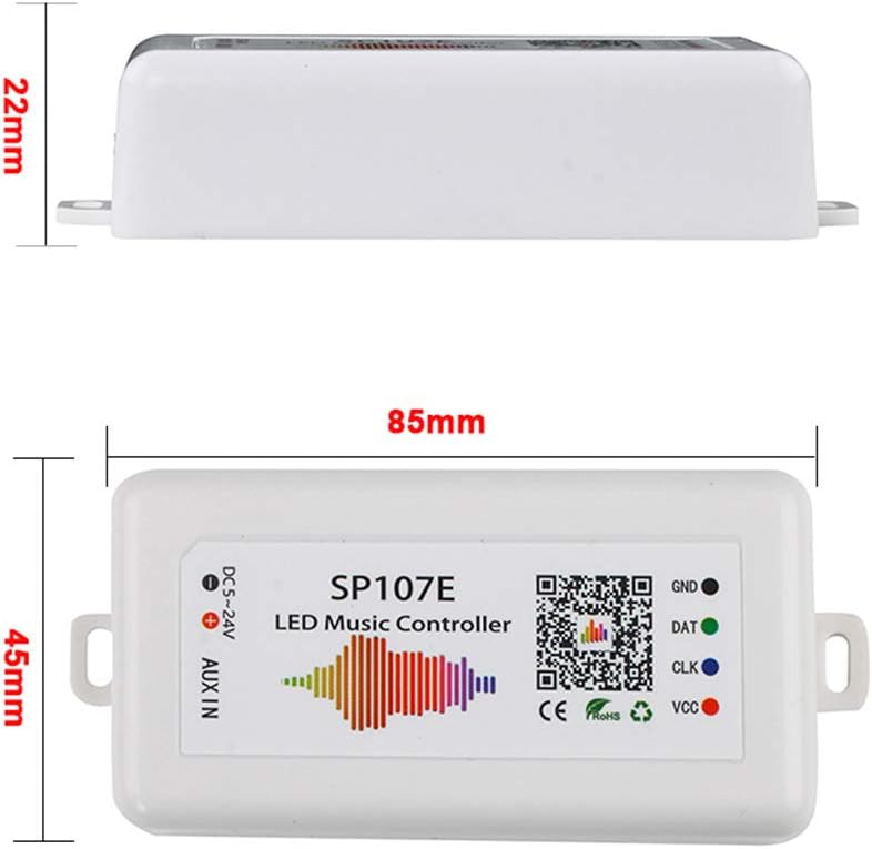 VIPMOON SP107E Bluetooth LED Music Controller, DC 5V-24V Full Color Controller, iOS/Andriod App Control - Image 4