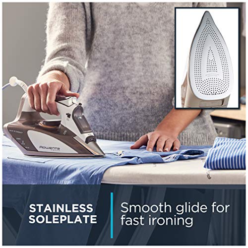 Rowenta Micro Steam Stainless Steel Soleplate Steam Iron for Clothes