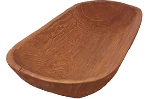 Athaliah Wooden Dough Bowl, 23.75'' Large Wood Dough Bowl for Decor, Hand Carved Rustic Long Wood Decorative Bowls for Table Centerpiece Dining Room Home Kitchen Decor
