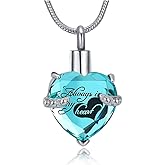 RIMZVIUX Heart Urn Necklace for Ashes Stainless Steel Cremation Jewelry for Ashes Keepsake Necklaces …