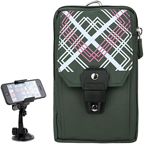 Olive Green Design Outdoor Hiking Bag for Aurora Keyone 4.5in / DTEK 60 Google Pixel 2 XL 6 / A7000 / P90 / Lenovo K4 Note / Blackberry Motion 5.5 + Universal Car Holder