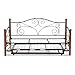 Doral Complete Metal Daybed with Link Spring and Trundle Bed Pop-Up Frame, Matte Black Finish, Twin