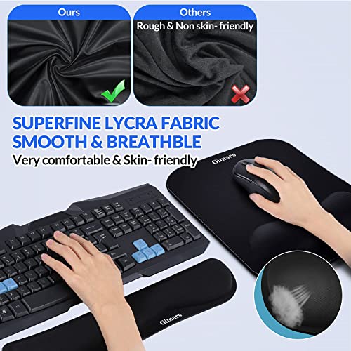Gimars Elongate Smooth Lycra Fabric Ergonomic Mouse Pad Wrist Support