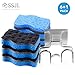 SSJL Multi-Use Sponges Kitchen with Adhesive Stainless Steel Holder - Natural Kitchen Sponges Dish Sponge Dual-Sided Cellulose Scrubber - Effortless Cleaning Eco Scrub Pads for Dishes (6 Pack)