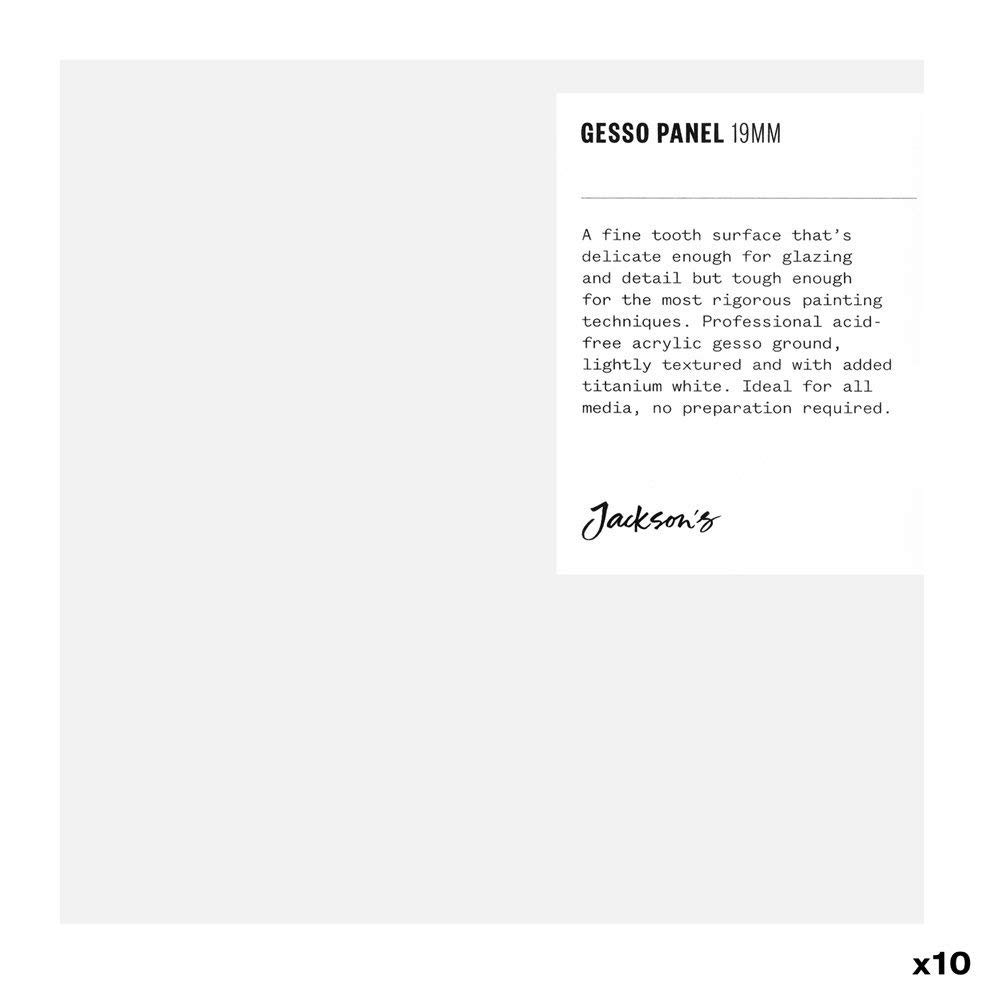 Jackson's : 19mm White Gesso Cradled Painting Panel : 6x6in : Box of 10