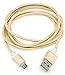 Fenix Nylon Braided Micro USB Data and Charge Cable,1.5 M (4.5 ft) Compatible with Most Android Phones - Gold