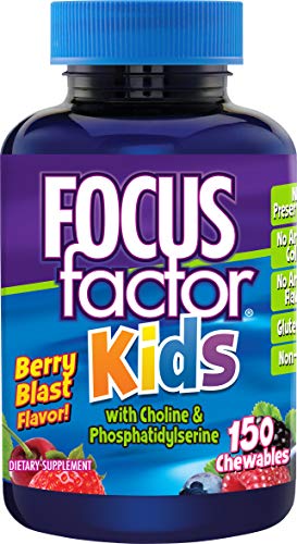 Focus Factor Kids Complete Daily Chewable Vitamins: Multivitamin & Neuro Nutrient (Brain Function) w/ Vitamin B12, C, D3 - 150 Count, 75 Day Supply