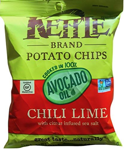 Kettle Cooked Avocado Oil Chili Lime Potato Chips Net Wt 1.5 Oz Pack of 2