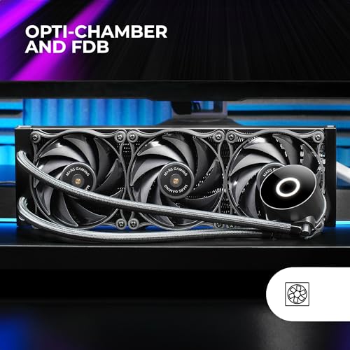 ML-PRO360, Refrigeración Líquida CPU Profesional, TDP 600W, 3x Ventiladores FDB Ultra-silenciosos, Bomba Opti-Chamber con Anillo de Iluminación Blanco, Multisocket Universal, Negro