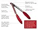 Silicone Tongs, NYKKOLA Premium quality Silicone Stainless Steel Tongs Silicone Cooking Utensils 2 Pack (9inch & 12inch in Graphite Cherry Red)