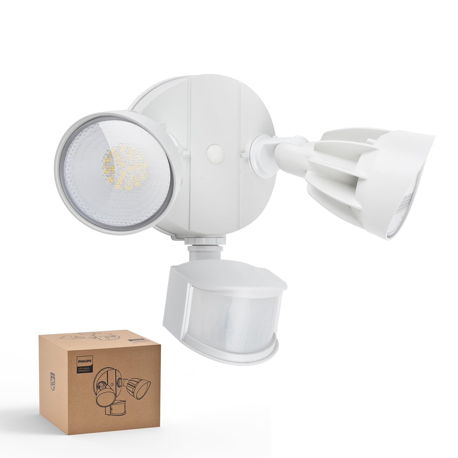 Photo 1 of Philips 44w 0 lm LED Security Light Outdoor w/PIR Motion Sensor, 5000K Daylight Flood Light, Waterproof, Dusk to Dawn, 2 Heads, 4 Modes