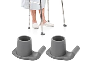 MESINURS Walker Glide Skis - Universal Replacement Feet Rubber Tips Cap for Folding Walker, 1-1/8 Inch, 2 Counts (Grey)