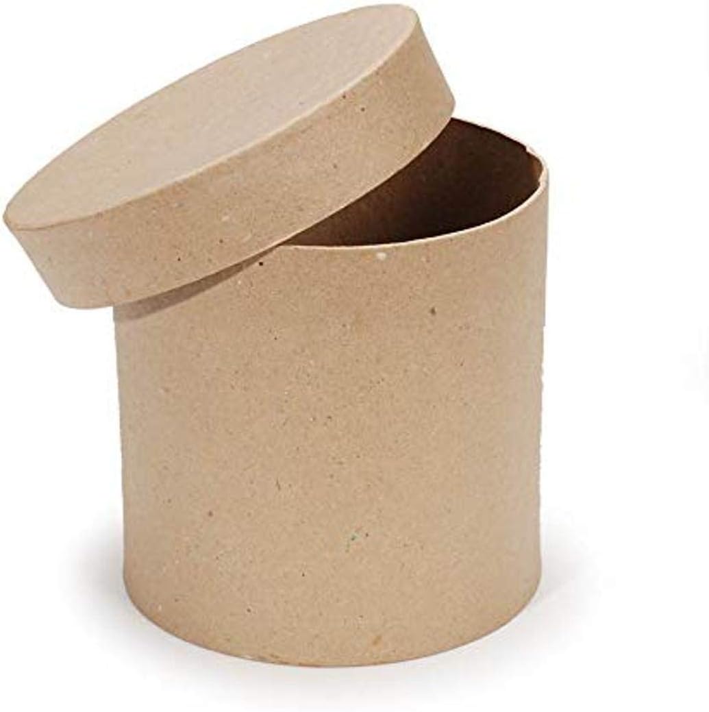 Darice Paper Mache Box Round with Lid 6 x 6 inches