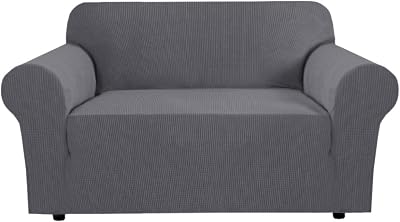 BellaHills Super Stretch Sofa Cover 2 Seater Charcoal Gray Non-Slip