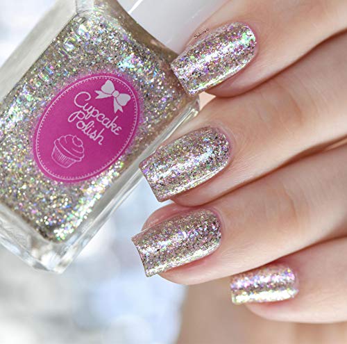Diamond - iridescent flakie topcoat nail polish by Cupcake Polish