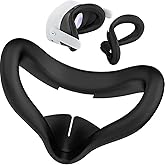 Soft Silicone Facial Cover for Meta Quest 3S Accessories, Breathable and Washable Face Pad Cushion, Anti or Slip Reusable VR 
