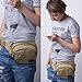 AnVyc Canvas Waist Bag Fanny Pack with 3 Zipper Compartments and Adjustable Belt for Sports, Outdoor Activities and Travel