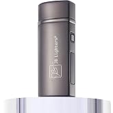 JB Lighter Gray - Flame Butane Torch Lighter- Wind Resistant Adjustable Jet Flames. Refillable Gas. One Touch Ignition. Backlit Butane Window.