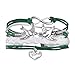 Jiayiqi Women's Antique Multilayer PU Leather Bracelet Love Infinity Charm Bangle Green