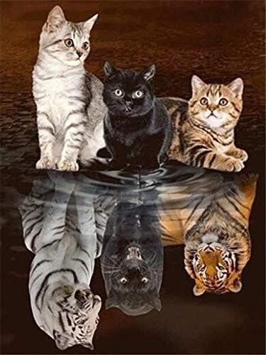 TINDAYPaint by Number Animals DIY Paint by Numbers Kit for Kids Adults Beginner DIY Canvas Painting by Numbers Painting Acrylic Painting for Home Decoration Animals Reflection 16x20 Inch
