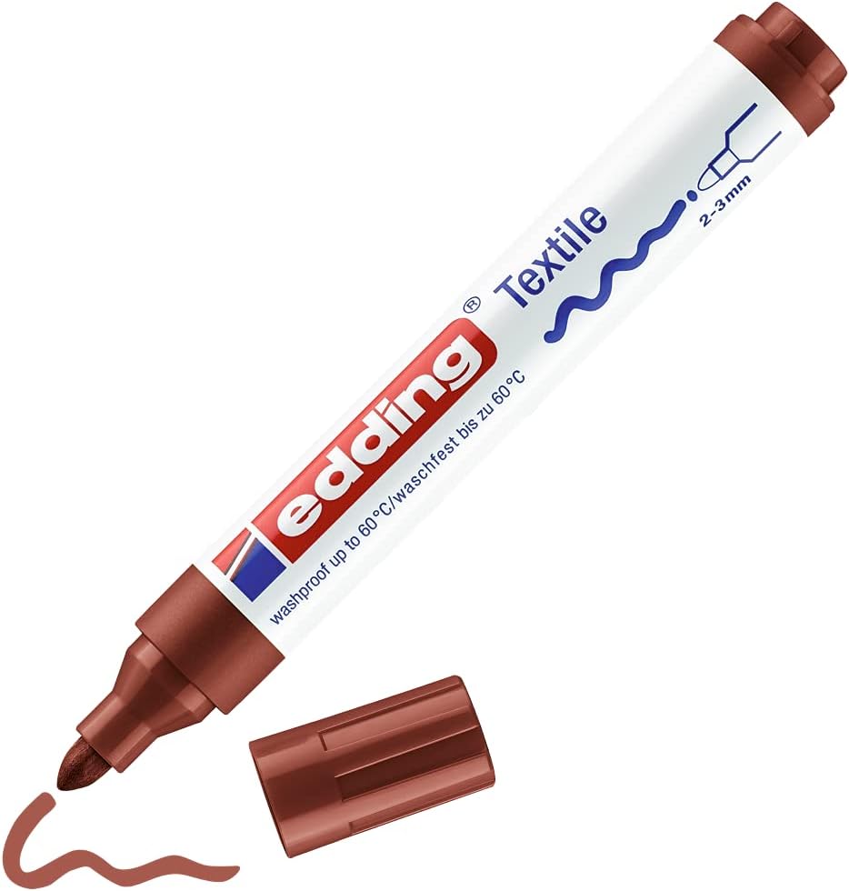 edding 4500 Textile Marker Brown 2-3 mm Round Nib Wash-Resistant