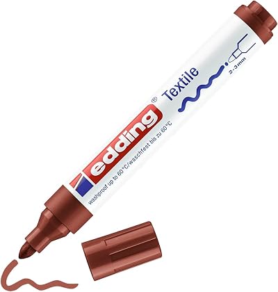 edding 4500 Textile Marker Brown 2-3 mm Round Nib Wash-Resistant
