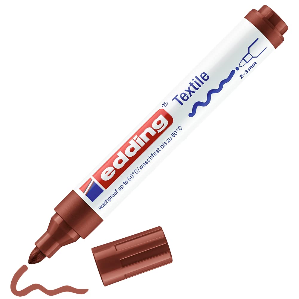 edding 4500 TEXTILE T-SHIRT FABRIC PEN BROWN MARKER PEN 2-3mm Line