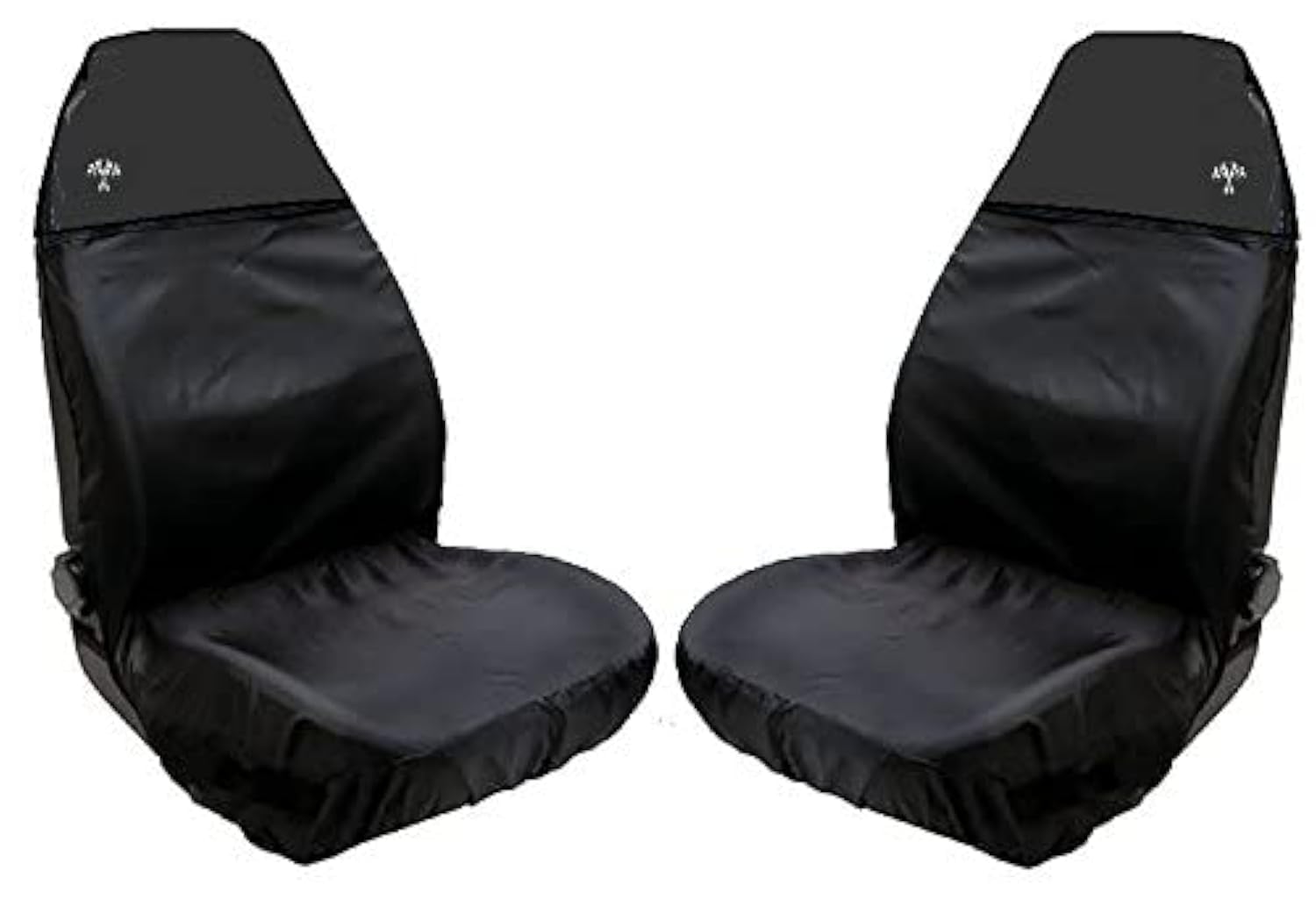 Xtremeauto® Waterproof FRONT Seat Covers with Chequered Flag Logo (Charcoal Grey)