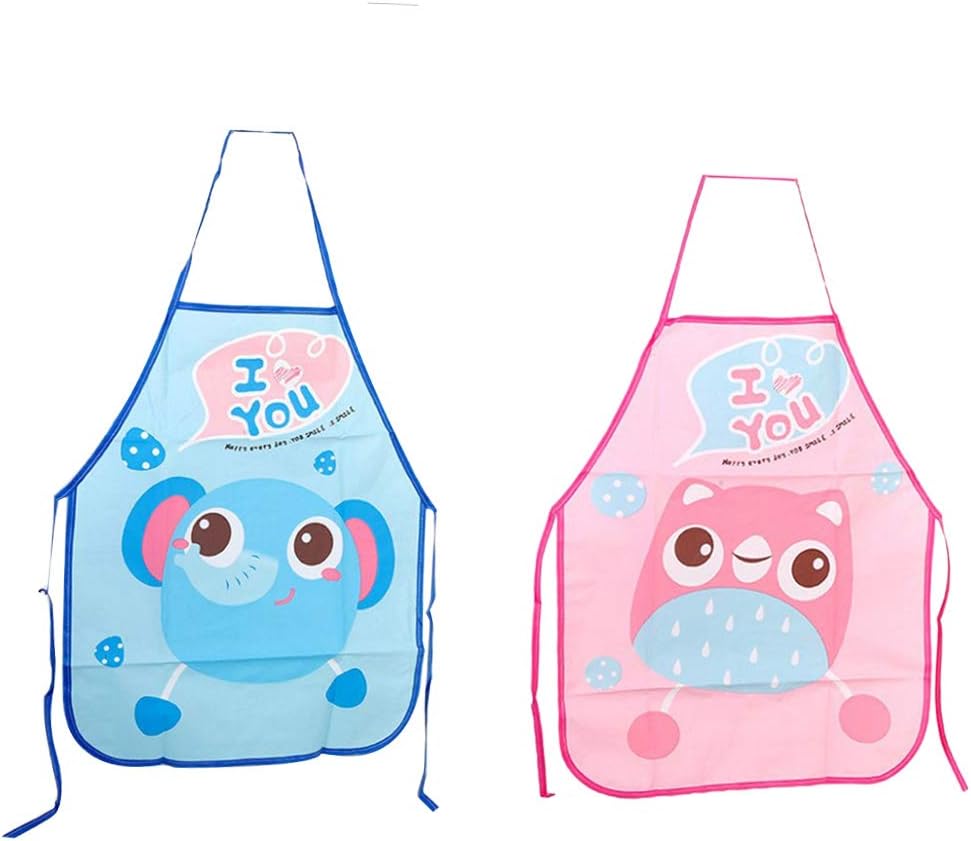 TOYMYTOY Kids Waterproof Aprons Painting Art Aprons with Oversleeves,2pcs
