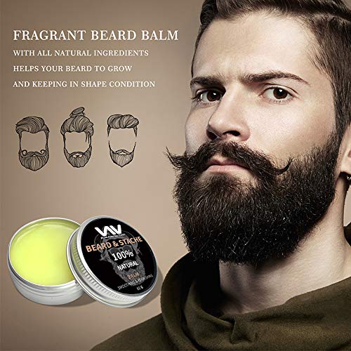 Beard Growth Kit, Derma Roller + Beard Growth Oil Serum + Beard Balm + Comb for Men, Facial Hair Growth Kit, Titanium Microneedle Beard Roller Kit, Best Value Beard Care Kit for Men