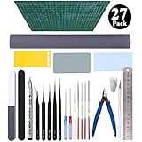 Esoca 27Pcs Gundam Modeler Basic Tools Craft Set Gundam Model Tools Kit with Box for Professional Hobby Model Assemble Building