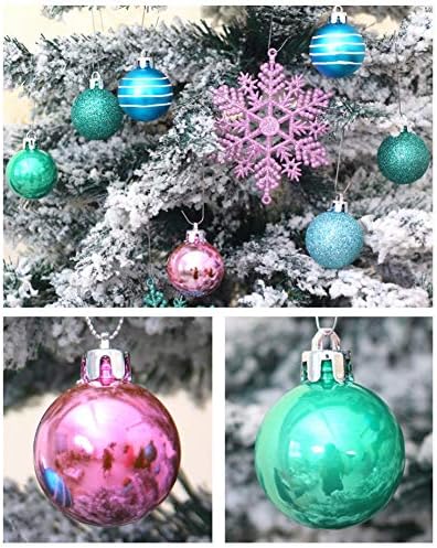 Alluoli 24ピースクリスマスボールとスノーフレークペンダントキット飛散防止クリスマスツリーつまらない飾り休日クリスマスパーティーの装飾 B07ykps6n1 675円