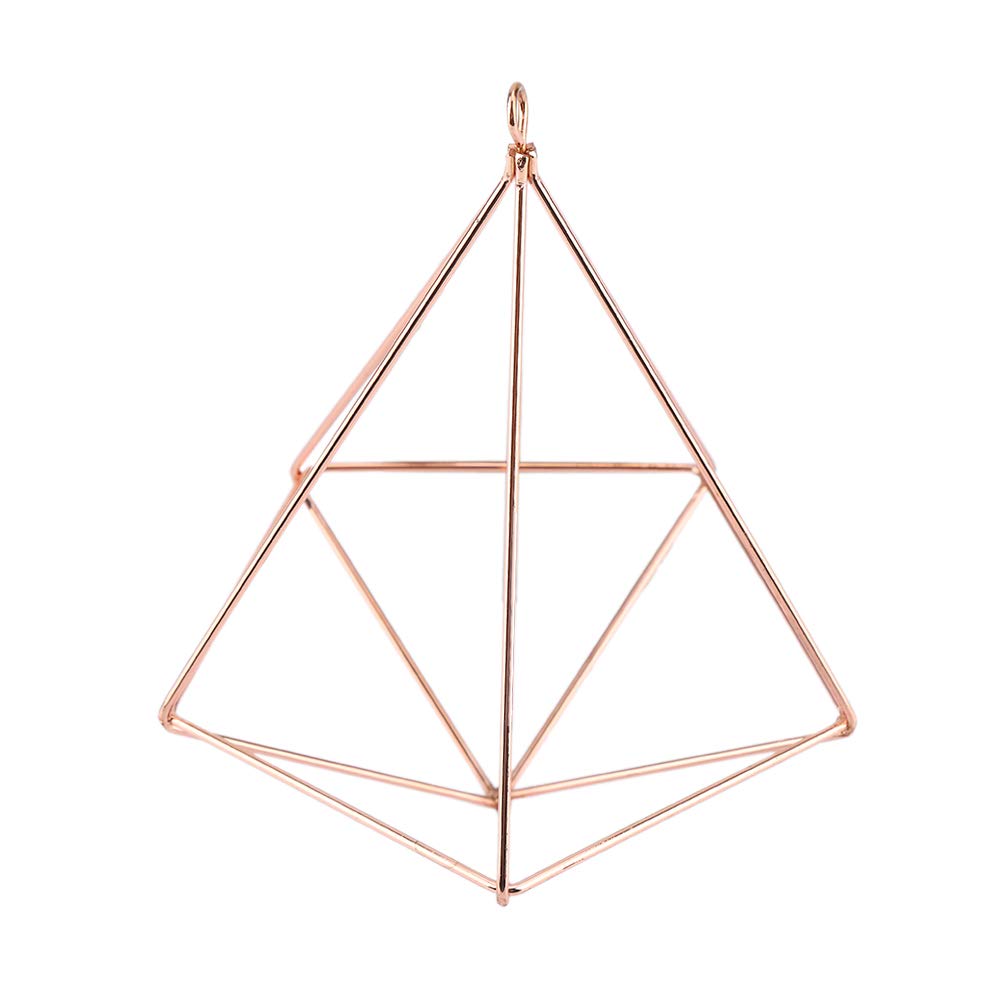 Garosa Freestanding Air Plants Holder Wall Mount Hanging Plant Stand Rack Geometric Pentagon Shaped for Potted Plants Indoor Outdoor Rose Gold Decor