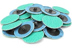 BHA Green Zirconia with Grind Aid Quick Change Sanding Discs Type R Male Roll On, 2" - 25 Pack (40 Grit)