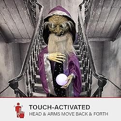 Haunted Hill Farm Animatronic Talking Wizard with