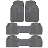 BDK All Weather Black Vinyl Non-slip Trimmable Truck SUV Van Floor Mats 4 pcs - GRAY