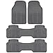 BDK All Weather Black Vinyl Non-slip Trimmable Truck SUV Van Floor Mats 4 pcs - GRAY