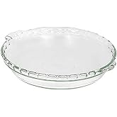 Pyrex Bakeware 9-1/2-Inch Scalloped Pie Plate, Clear - Original Genuine Pyrex - Made in the USA