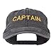 Captain Embroidered Low Profile Washed Cap - Black