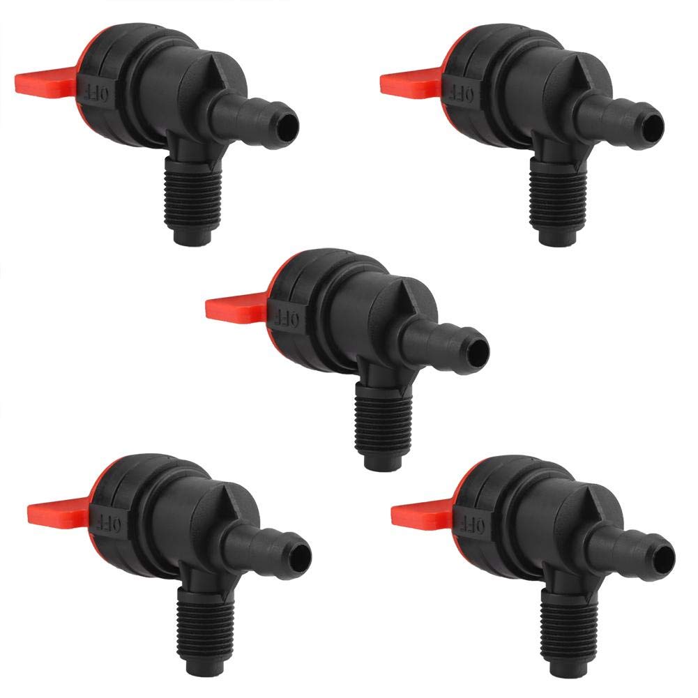 5PCS 90°Gas Fuel Shut Cut Off Valves 1/4" Fuel Gas Inline Straight Shut Off Valve for 494768 493960 698183 698181 ATV Go Kart Mower Bike