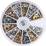 So Beauty 600 pcs 3D Design Nail Art Different Metallic Studs Gold & Silver Stud Wheel Manicure