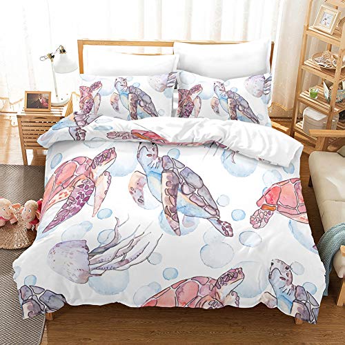 Erosebridal Turtle Bedding Sets King White Pink Hawaiian Duvet