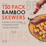 G4GADGET 150 Bamboo Skewers 30cm for BBQ Fondue Cocktail Party view 2