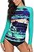 CharmLeaks Womens rash guard swim shirts rashguard swim shirt rash guard swim Large,Green