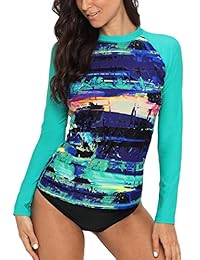 CharmLeaks camiseta manga larga para dama con protección UV, camiseta para natación, protección contra quemaduras de sol